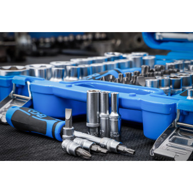 BGS Steckschlüssel-Satz Wellenprofil | Antrieb 6,3 mm (1/4"""") / 10 mm (3/8"""") / 12,5 mm (1/2"""") | 192-tlg | 2292