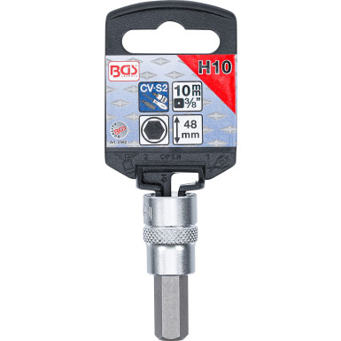 BGS Bit-Einsatz | Antrieb Innenvierkant 10 mm (3/8"""") | Innensechskant 10 mm | 2582