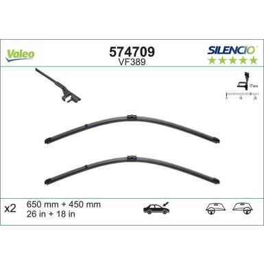 574709 Wischblatt SILENCIO FLAT BLADE SET