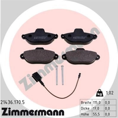 ZIMMERMANN Bremsbeläge | 21436.170.5