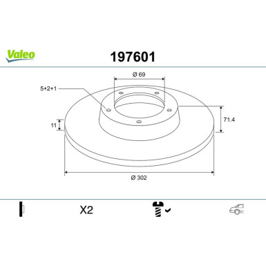 VALEO Bremsscheibe 197601