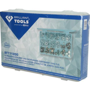 BRILLIANT TOOLS Sortiment an Ölablassschrauben und Dichtungen 543-teilig BT711200