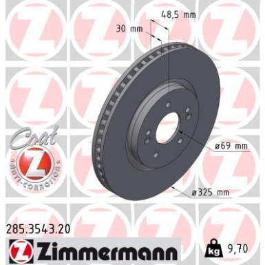 ZIMMERMANN Bremsscheibe | 285.3543.20