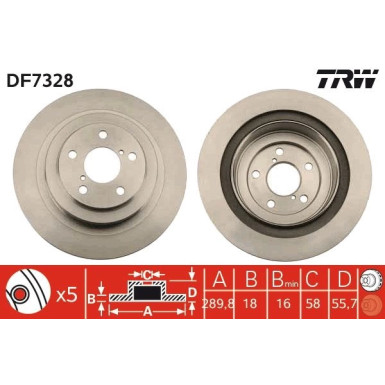 Bremsscheibe Subaru T. Impreza 00- Wrx/Legacy 03- 3.0 | DF7328