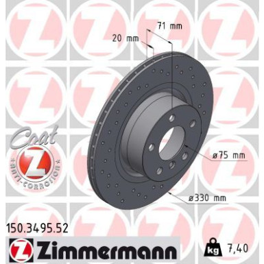 ZIMMERMANN Bremsscheibe 150.3495.52 SPORT Z