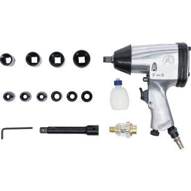 BGS Druckluft-Schlagschrauber mit Werkzeugsatz 12,5 mm (1/2 ) 312 Nm 16-tlg BGS Do it yourself 3211