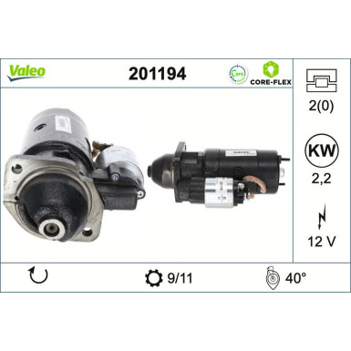 VALEO Anlasser 201194 VALEO CORE-FLEX