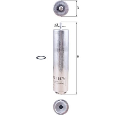 MAHLE Kraftstofffilter | KL 169/4D