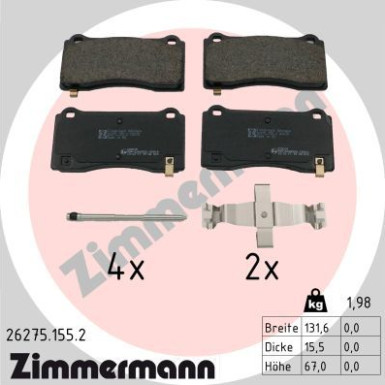 ZIMMERMANN Bremsbelagsatz, Scheibenbremse | 26275.155.2