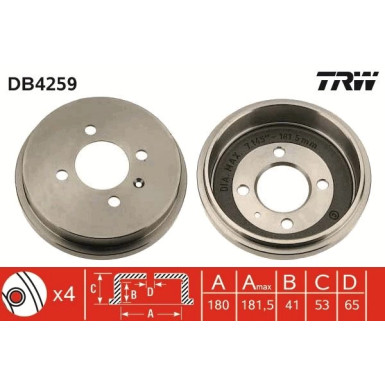 TRW Bremstrommel | DB4259