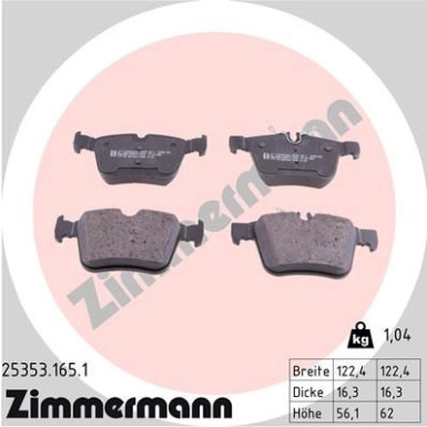 ZIMMERMANN Bremsbeläge ZIMMERMANN Bremsbeläge