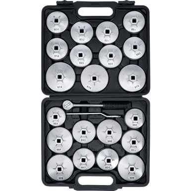BGS Ölfilterschlüssel-Satz | Aluminium-Druckguss | Antrieb Innenvierkant 12,5 mm (1/2"""") | 23-tlg | 1035