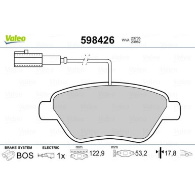 VALEO Bremsbeläge | 598426