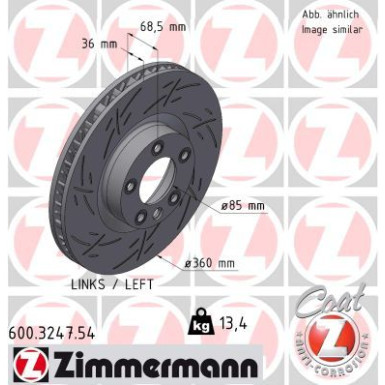 ZIMMERMANN Bremsscheibe | 600.3247.54