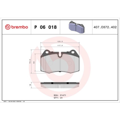 BREMBO Bremsklötze VA | BMW 7, 8 90-01 | P 06 018