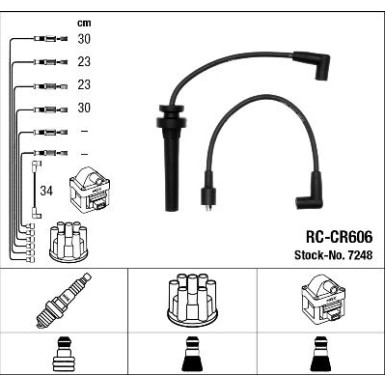 RC-CR606 NGK | Zündkabelsatz | DODGE STRATUS 2.0 16V,12.95 | 7248