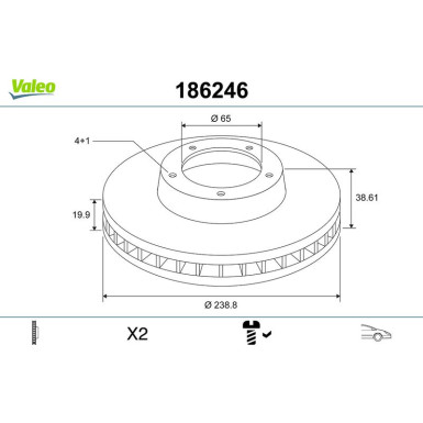 VALEO Bremsscheibe | 186246