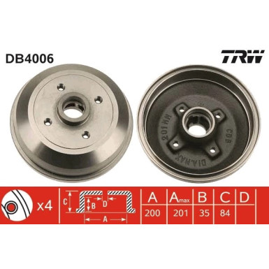 TRW Bremstrommel | DB4006