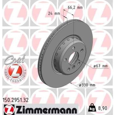 ZIMMERMANN Bremsscheibe | 150.2951.32