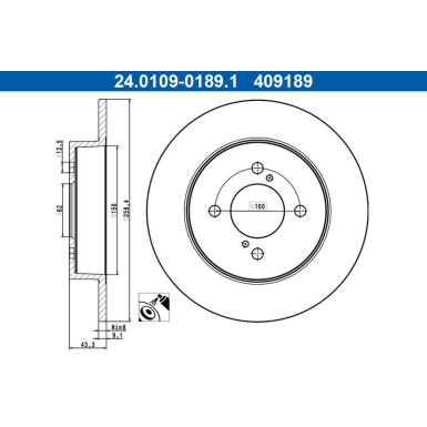 ATE Bremsscheibe 24.0109-0189.1