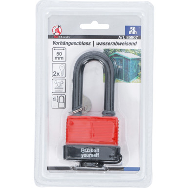 BGS Vorhängeschloss hoher Bügel 50 mm wasserabweisend BGS Do it yourself 85807