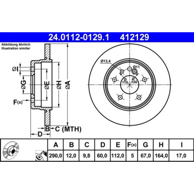 Bremsscheibe Db T. W140 2,8-3,5 91-98 | 24.0112-0129.1