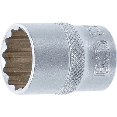 BGS Steckschlüssel-Einsatz Zwölfkant | Antrieb Innenvierkant 12,5 mm (1/2"""") | SW 21 mm | 10641