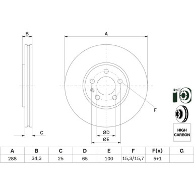 Bremsscheibe VA AUDI,SEAT,SKODA,VW 0 986 478 867