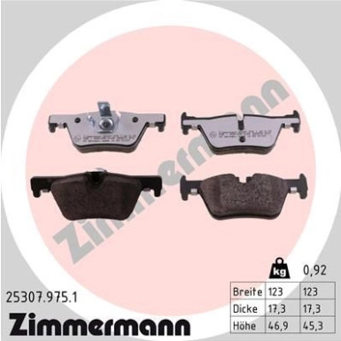 ZIMMERMANN Bremsbeläge 25307.975.1 ZIMMERMANN Bremsbeläge 25307.975.1