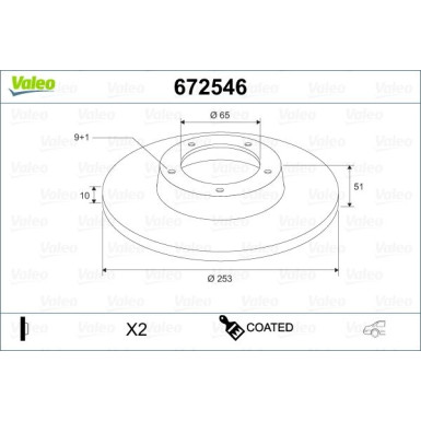 VALEO Bremsscheibe | 672546