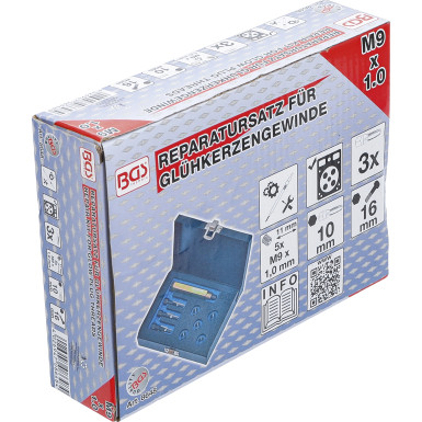 BGS Reparatursatz für Glühkerzengewinde | M9 x 1,0 | 8648