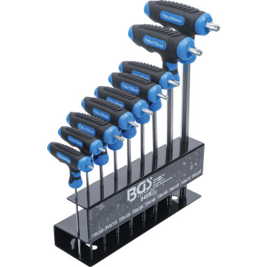 BGS T-Griff-Schlüssel-Satz | T-Profil (für Torx) T10 - T50 | 9-tlg | 8485