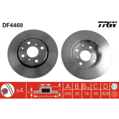Bremsscheibe Toyota P. Aygo | DF4469