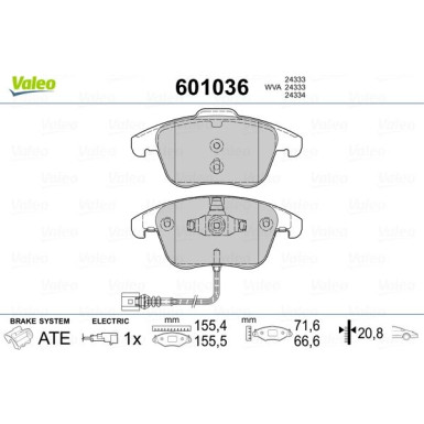 VALEO Bremsbeläge | 601036
