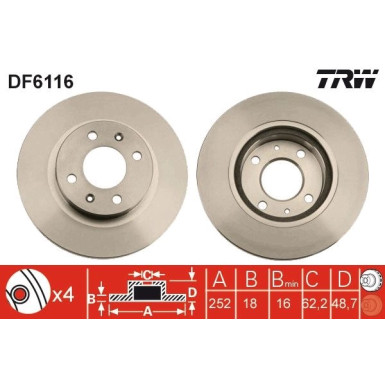 Bremsscheibe Hyundai P. I10 1.0-1.2 13 | DF6116