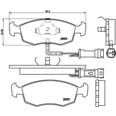 BREMBO Bremsbelagsatz, Scheibenbremse | P 24 007