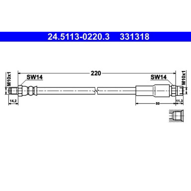 ATE Bremsschlauch | 24.5113-0220.3