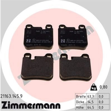 ZIMMERMANN Bremsbeläge