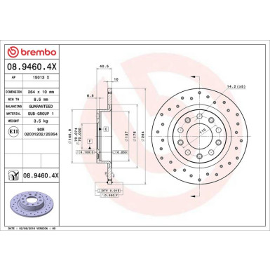 Bremsscheibe HA Xtra ALFA Giulietta 10 XTRA LINE - Xtra 08.9460.4X