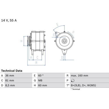 0 986 036 020 Generator 0 986 036 020 Generator