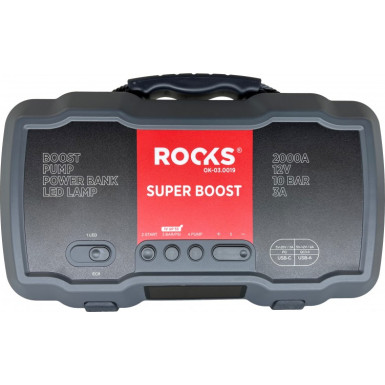 ROOKS Super Boost 12V Starthilfe und Kompressor – 2000A Leistung