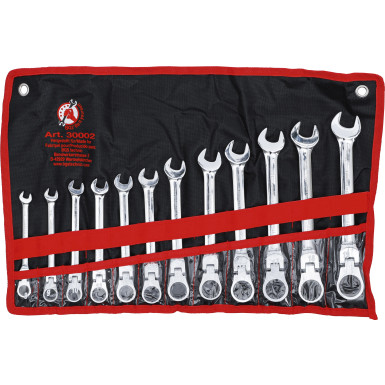 BGS Ratschenring-Maulschlüssel-Satz flexible Köpfe SW 8 - 19 mm 12-tlg BGS Do it yourself 30002