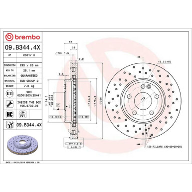 Bremsscheibe VA Xtra MERCEDES A,B, CLA-Klasse 12 XTRA LINE - Xtra 09.B344.4X