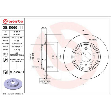 Bremsscheibe HA AUDI A4, A5, Q5 15 PRIME LINE - UV Coated 08.D060.11 Bremsscheibe HA AUDI A4, A5, Q5 15 PRIME LINE - UV Coated 08.D060.11