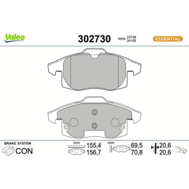 VALEO Bremsbeläge 302730