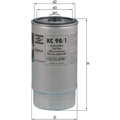 MAHLE Kraftstofffilter | KC 98/1