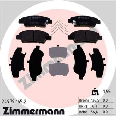 ZIMMERMANN Bremsbelagsatz, Scheibenbremse | 24979.165.2
