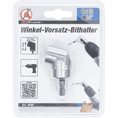 BGS Winkel-Vorsatz-Bithalter Antrieb Außensechskant 6,3 mm (1/4 ) Abtrieb Innensechskant 6,3 mm (1/4 ) BGS Do it yourself 4846