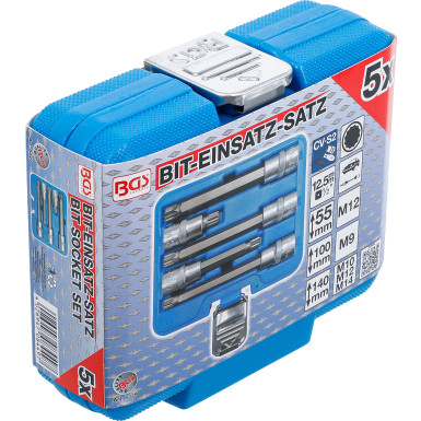 BGS Bit-Einsatz-Satz | Antrieb Innenvierkant 12,5 mm (1/2"""") | Innenvielzahn (für XZN) | 5-tlg | 8449