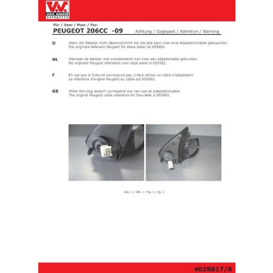 Außenspiegel Peugeot 206CC grundiert OE 8153LA HAGUS 4028817